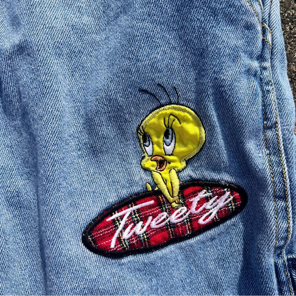 Vintage Looney Tunes Children’s denim overalls Size 7 1990s Kids unisex - Picture 3 of 9